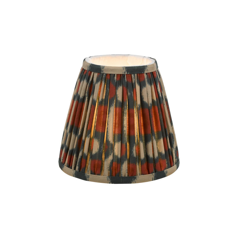 Dar Lighting Ikat Red Cotton Empire Shade 15cm 15cm • IKA2625