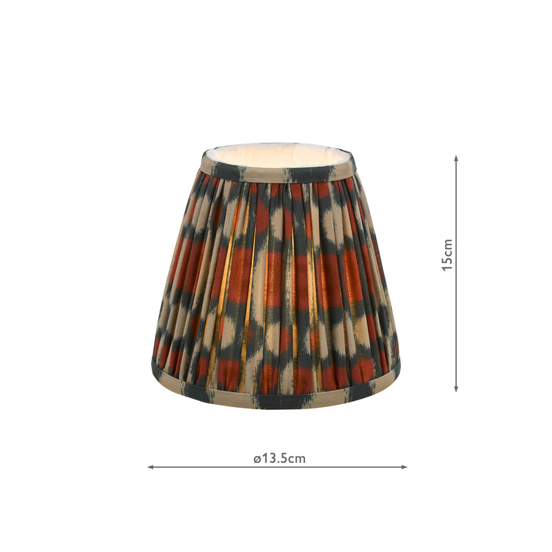 Dar Lighting Ikat Red Cotton Empire Shade 15cm 15cm • IKA2625
