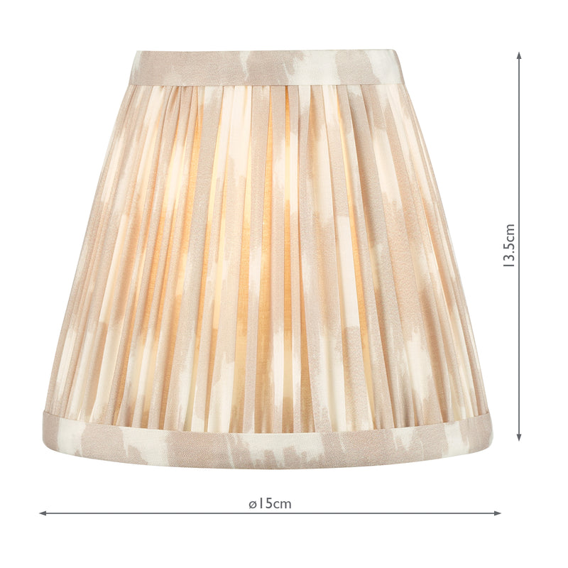 Dar Lighting Ikat Taupe Cotton Empire Shade 15cm 15cm • IKA2629