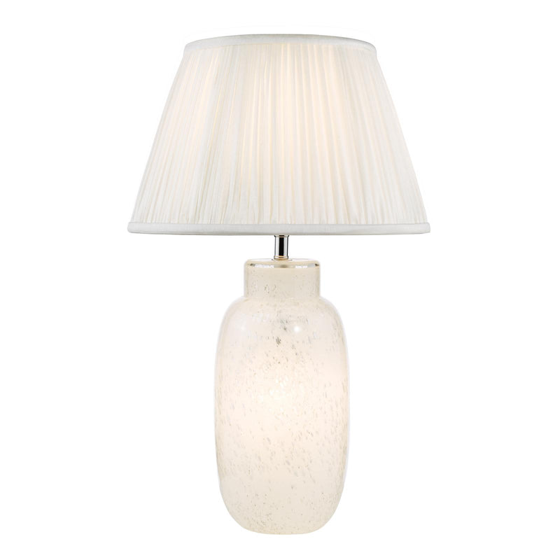 Dar Lighting Ileana Table Lamp White Glass With Shade • ILE422-ULY1615