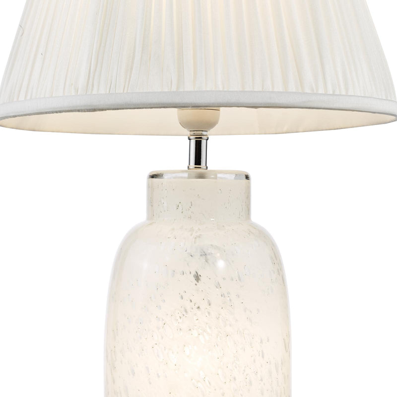 Dar Lighting Ileana Table Lamp White Glass With Shade • ILE422-ULY1615