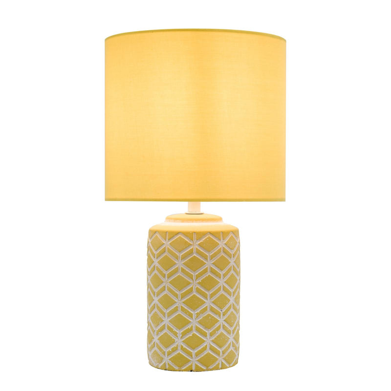 Dar Lighting Ilona Ceramic Table Lamp Yellow With Shade • ILO4211