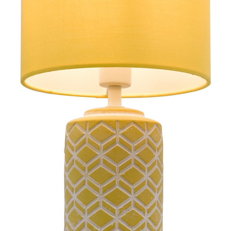 Dar Lighting Ilona Ceramic Table Lamp Yellow With Shade • ILO4211