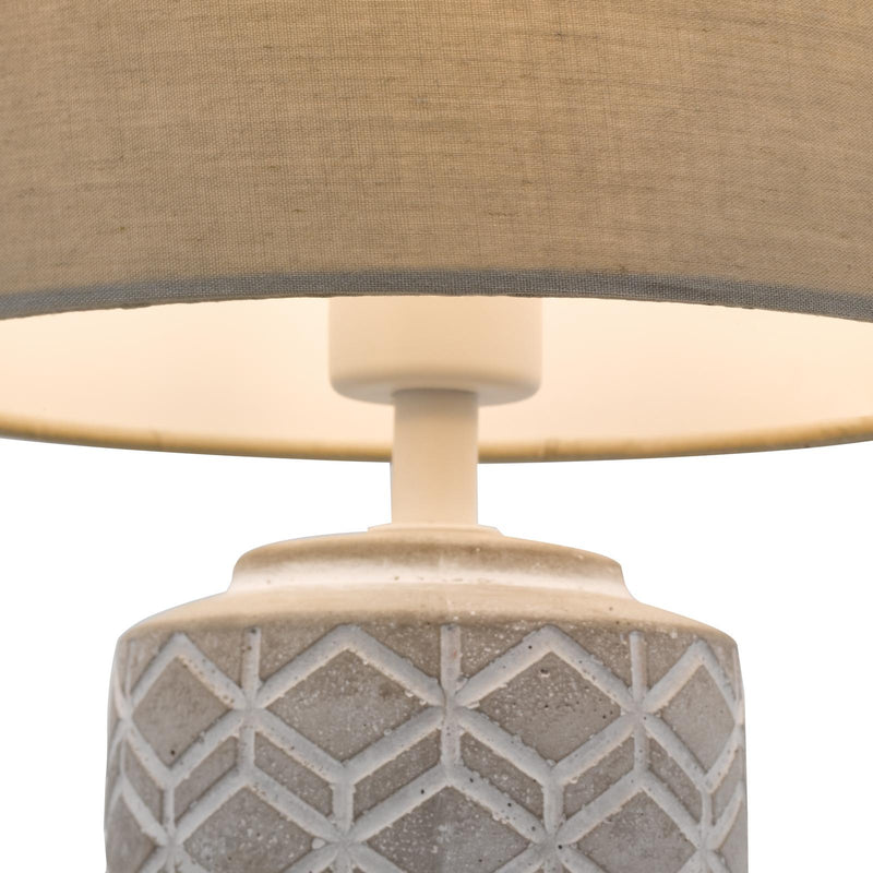 Dar Lighting Ilona Ceramic Table Lamp Grey With Shade • ILO4239