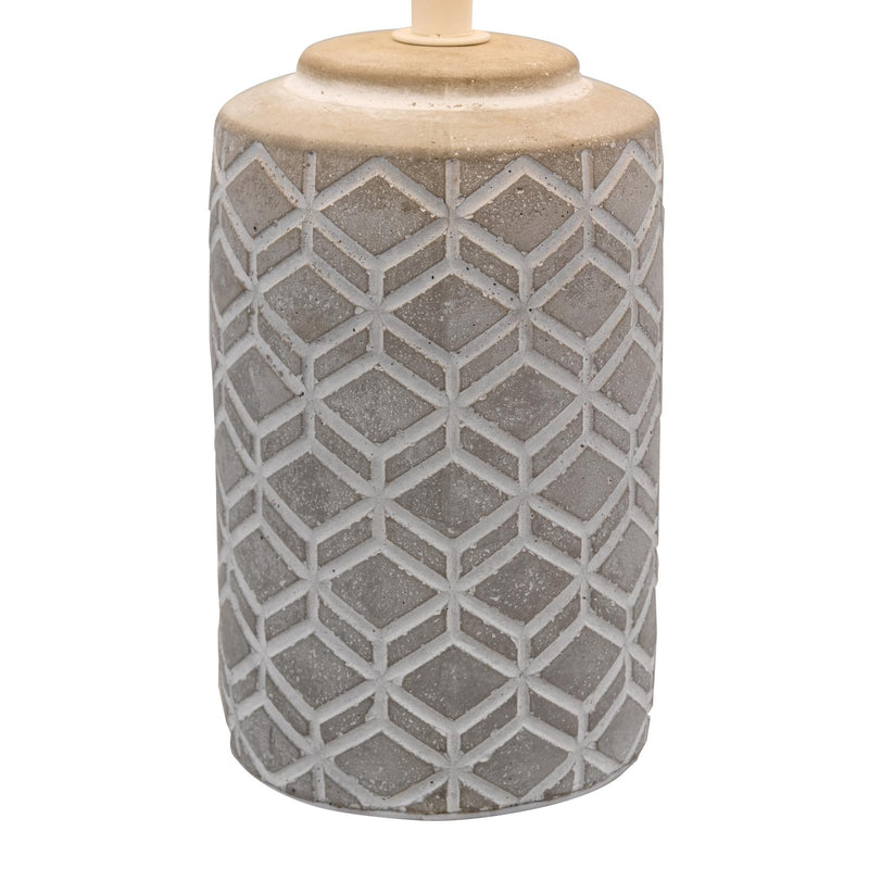Dar Lighting Ilona Ceramic Table Lamp Grey With Shade • ILO4239