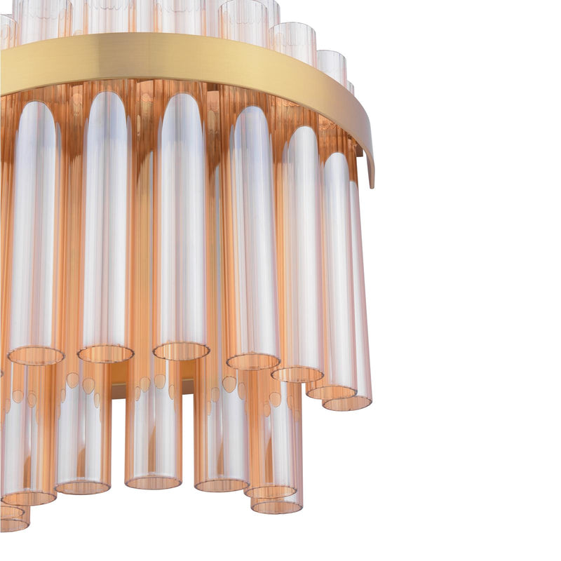Dar Lighting Imani 2 Light Wall Light Natural Brass and Champagne Glass • IMA0935