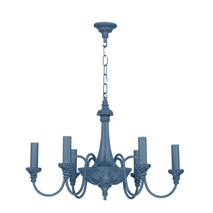 David Hunt Lighting Bailey 6 Light Persian Blue Ceiling Light • BAI0699-31 BESPOKE