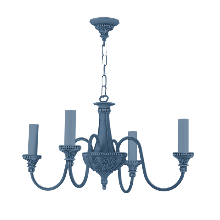 David Hunt Lighting Bailey 4 Light Persian Blue Ceiling Light • BAI0499-31 BESPOKE