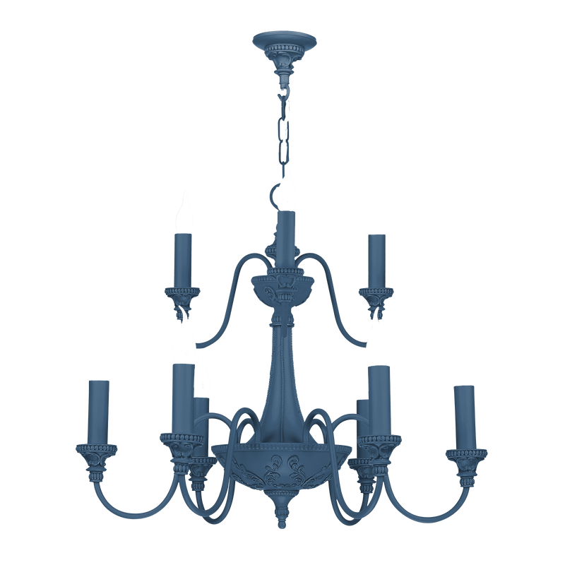 David Hunt Lighting Bailey 9 Light Persian Blue Ceiling Light • BAI1399-31 BESPOKE