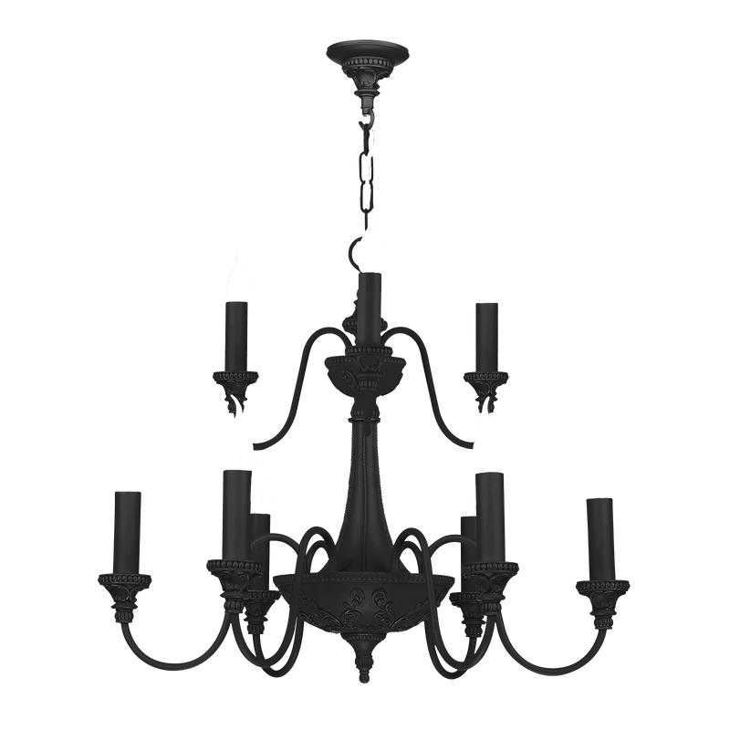 David Hunt Lighting Bailey 9 Light Black Ceiling Light • BAI1399-10 BESPOKE