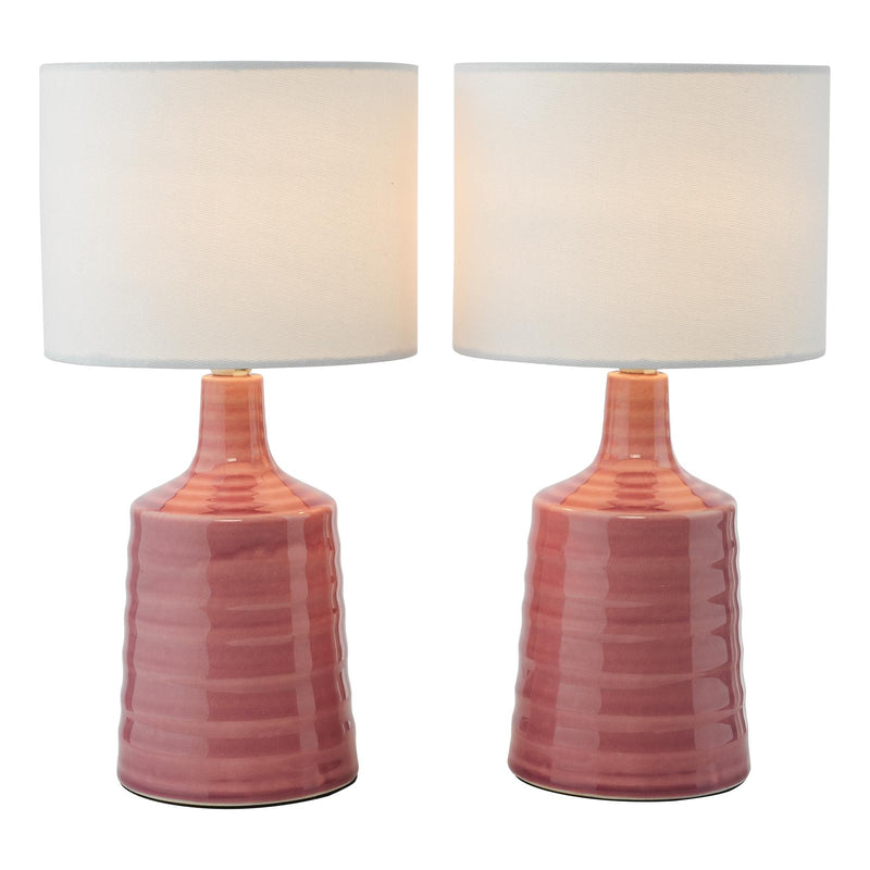 Dar Lighting Inci Table Lamp Pink With Shade • INC4003