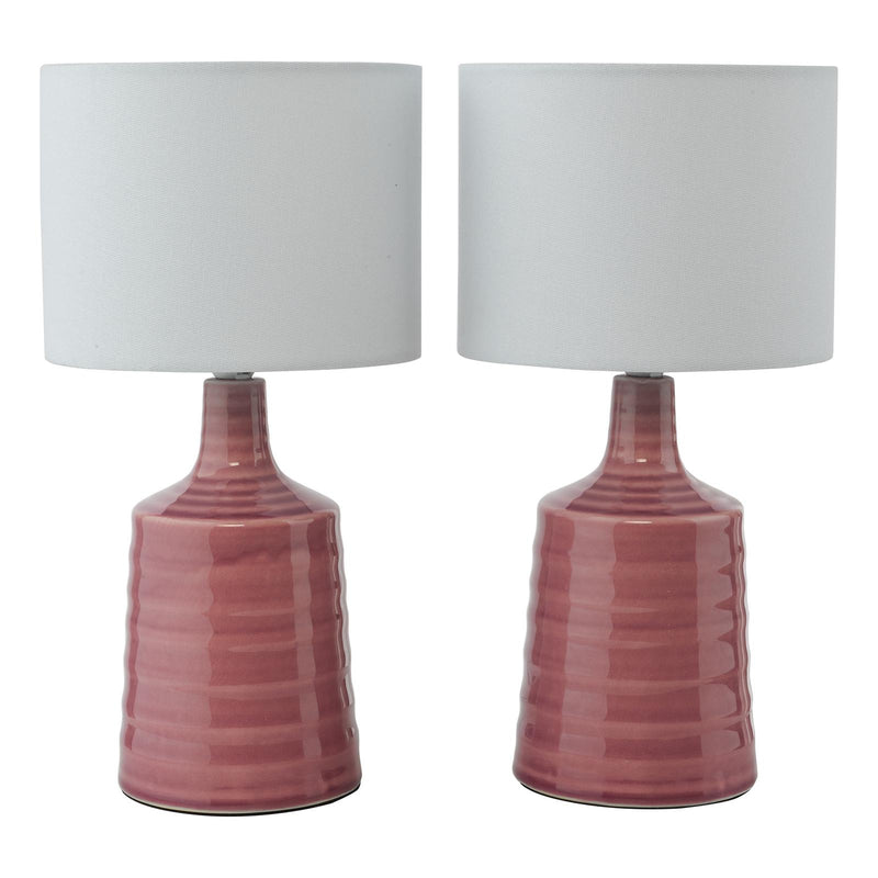 Dar Lighting Inci Table Lamp Pink With Shade • INC4003