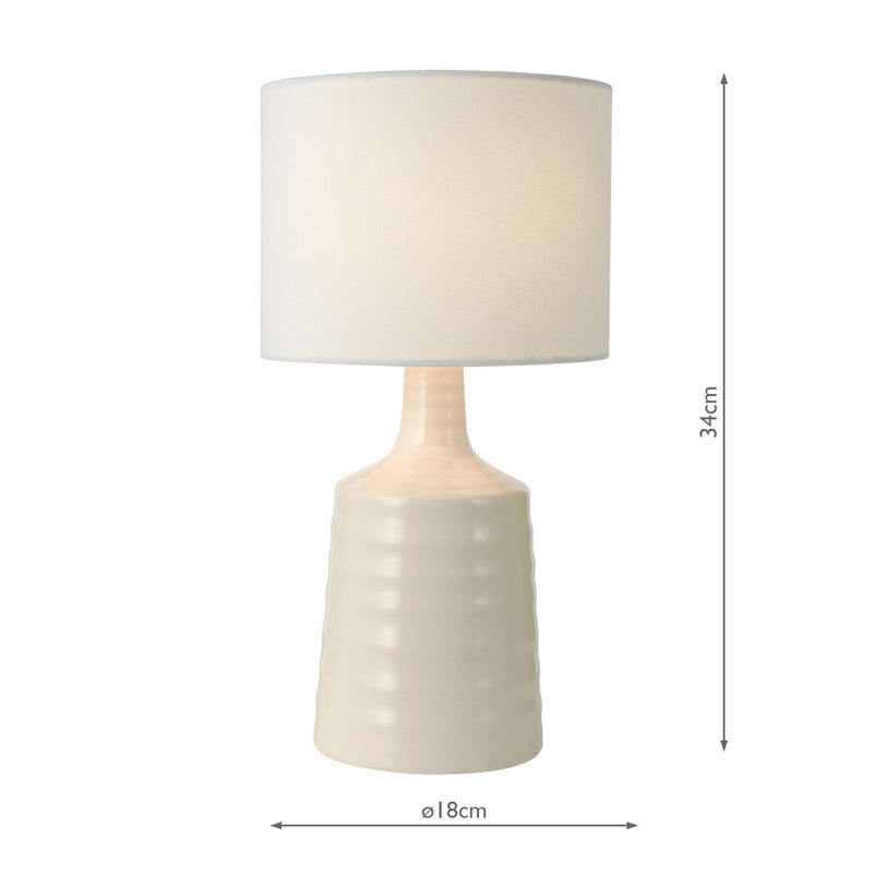 Dar Lighting Inci Table Lamp Cream With Shade • INC4033