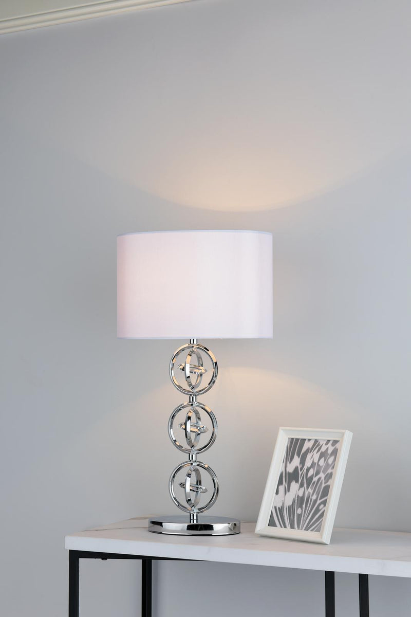 Dar Lighting Innsbruck Table Lamp Polished Chrome With Shade • INN4250