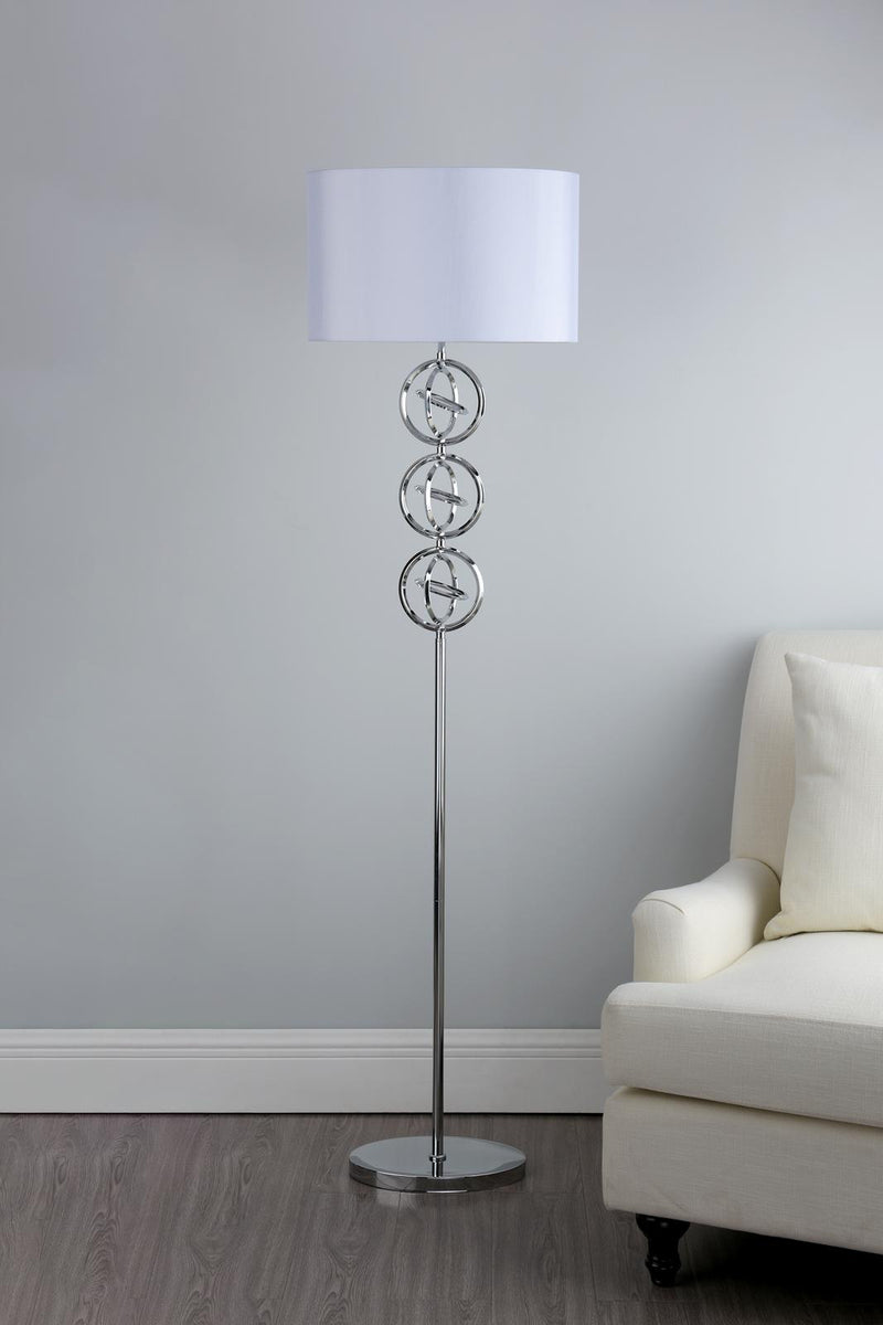 Dar Lighting Innsbruck Floor Lamp Polished Chrome With Shade • INN4950