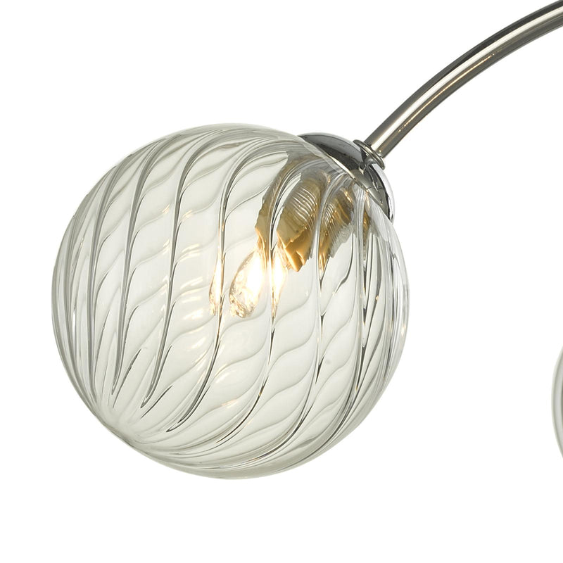 Dar Lighting Izzy 4 Light Semi Flush Polished Chrome With Twisted Glass • IZZ0450-03