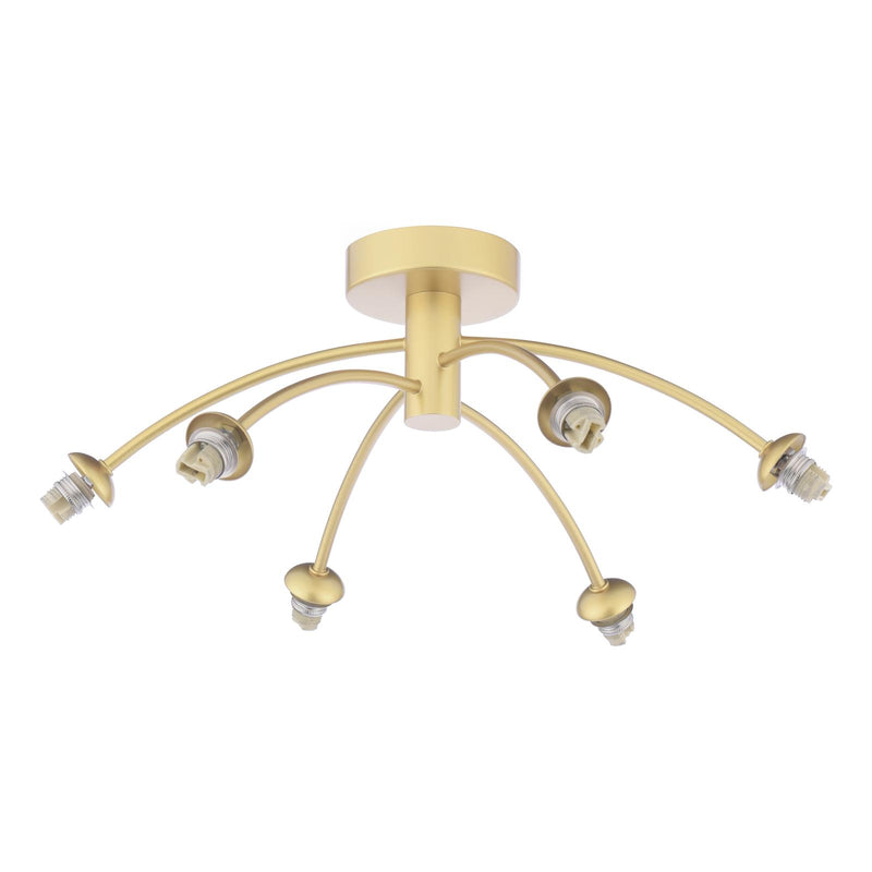 Dar Lighting Izzy 6 Light Semi-Flush Matt Gold  Fitting Only • IZZ0635-F