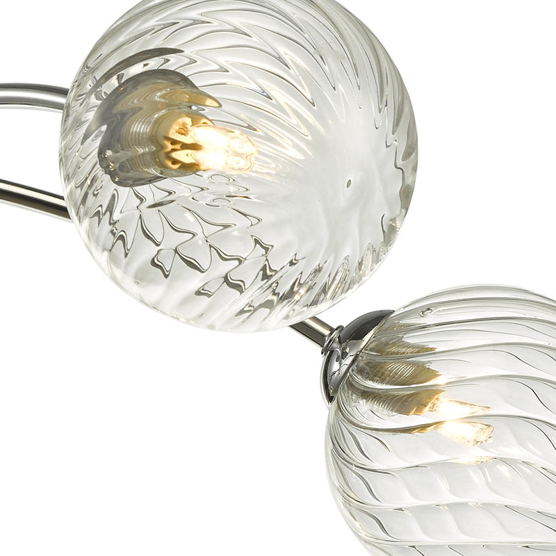 Dar Lighting Izzy 6lt Semi Flush Polished Chrome With Twisted Glass • IZZ0650-03