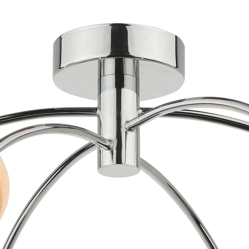Dar Lighting Izzy 6lt Semi Flush Polished Chrome With Planet Style Glass • IZZ0650-07