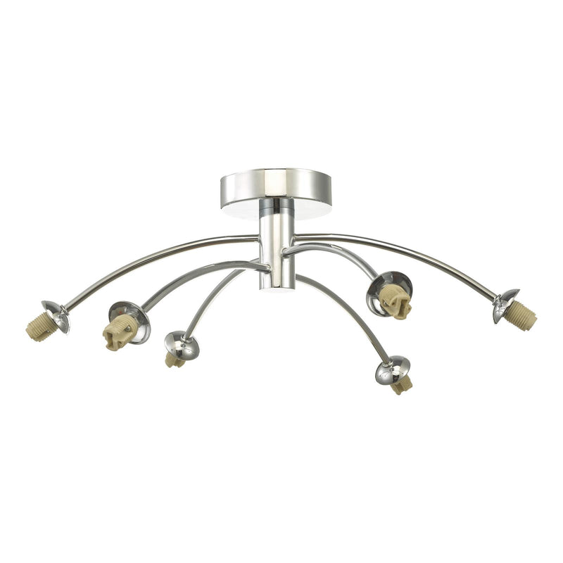 Dar Lighting Izzy 6lt Semi Flush Polished Chrome Frame Only • IZZ0650-F