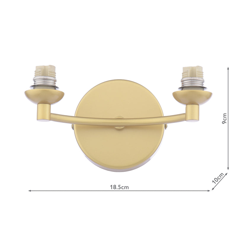 Dar Lighting Izzy 2 Light Wall Light Matt Gold Bracket Only • IZZ0935-F