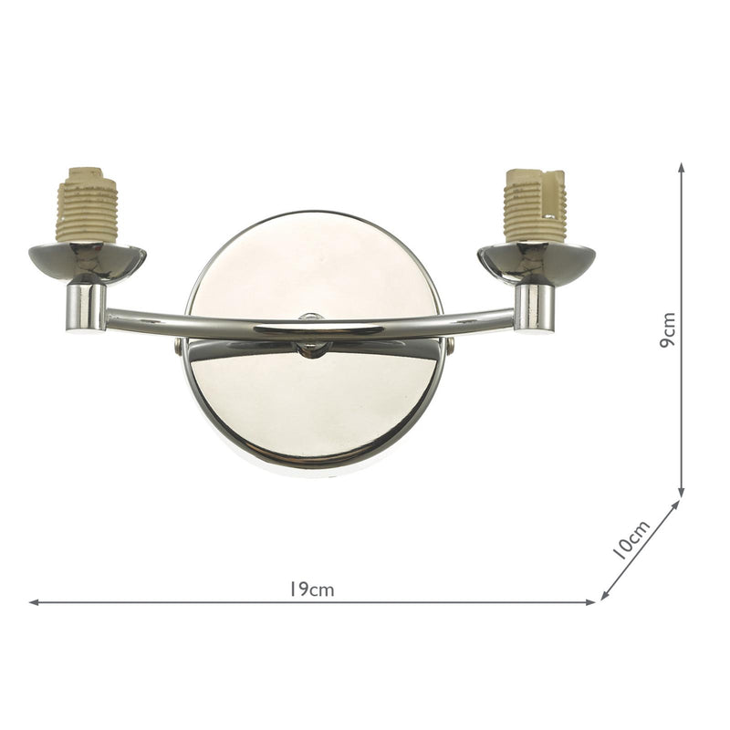 Dar Lighting Izzy 2 Light Wall Light Polished Chrome Frame Only • IZZ0950-F