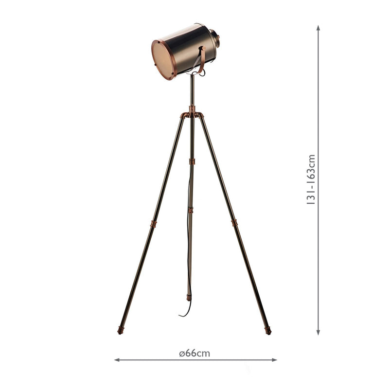Dar Lighting Jake Task Floor Lamp Antique Silver And Copper • JAK4921