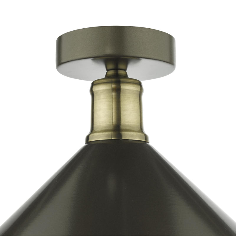 Dar Lighting Jalen 1 Light Flush Graphite Antique Brass • JAL0161