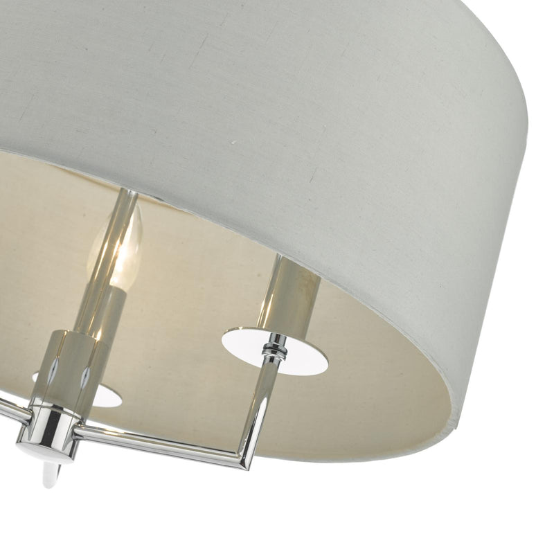 Dar Lighting Jamelia 3 Light Pendant Polished Chrome & Grey • JAM0339