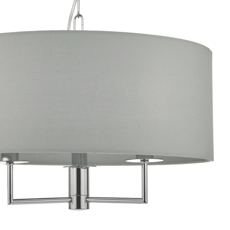 Dar Lighting Jamelia 3 Light Pendant Polished Chrome & Grey • JAM0339