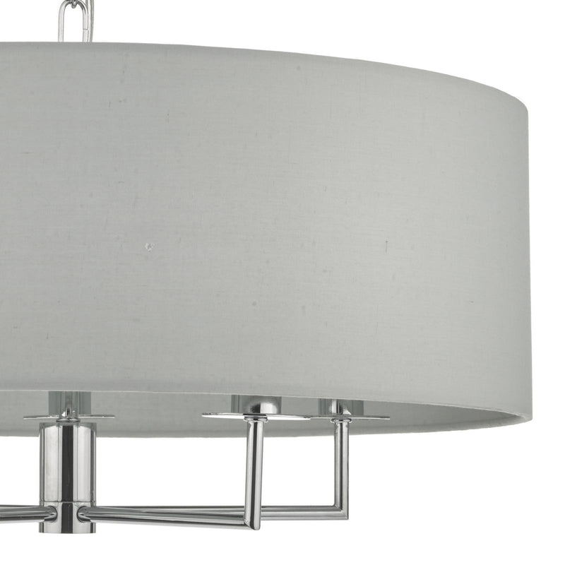 Dar Lighting Jamelia 5lt Pendant Polished Chrome & Grey • JAM0539