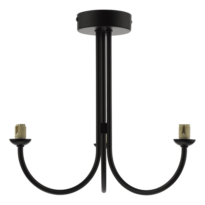 Dar Lighting Jared 3 Light Semi Flush Matt Black Fitting Only • JAR0322-F