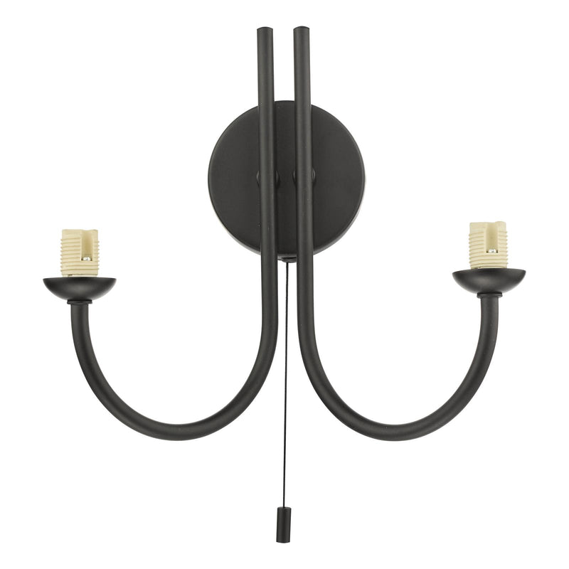 Dar Lighting Jared 2 Light Wall Light Matt Black Bracket Only • JAR0922-F
