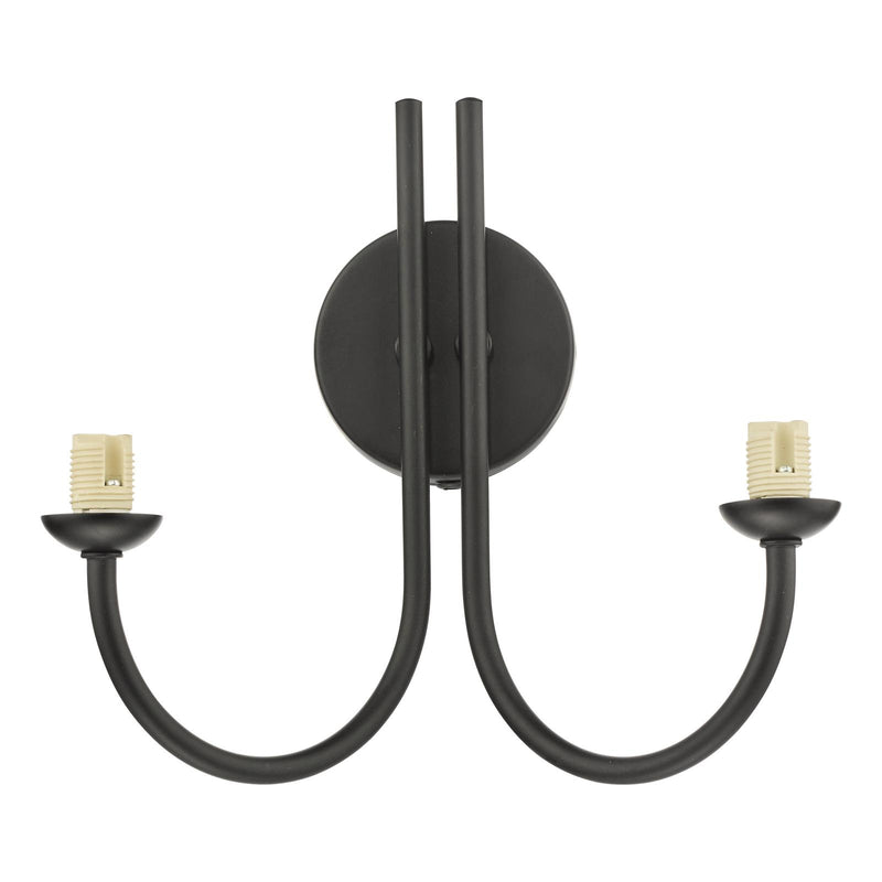 Dar Lighting Jared 2 Light Wall Light Matt Black Bracket Only • JAR0922-F