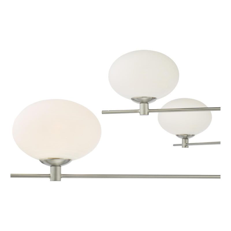 Dar Lighting Jasper 6 Light Pendant Satin Nickel and Opal Glass • JAS0646