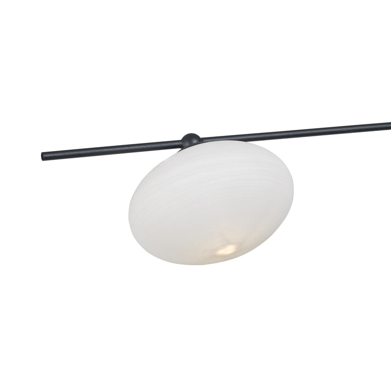Dar Lighting Jasper 3 Light Semi Flush Matt Black Opal glass • JAS5322