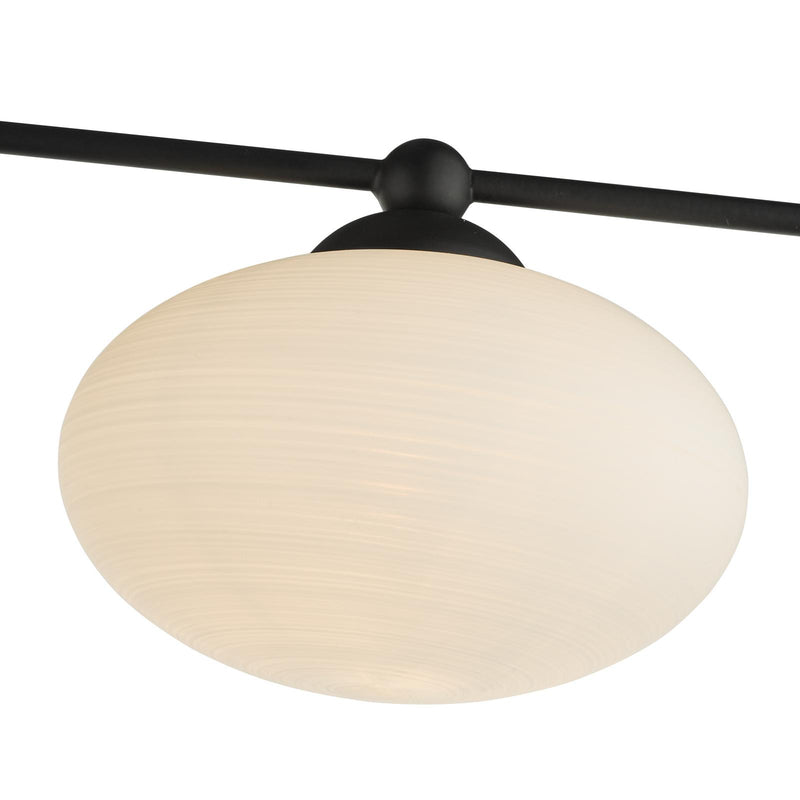 Dar Lighting Jasper 5lt Semi Flush Matt Black Opal Glass • JAS5422