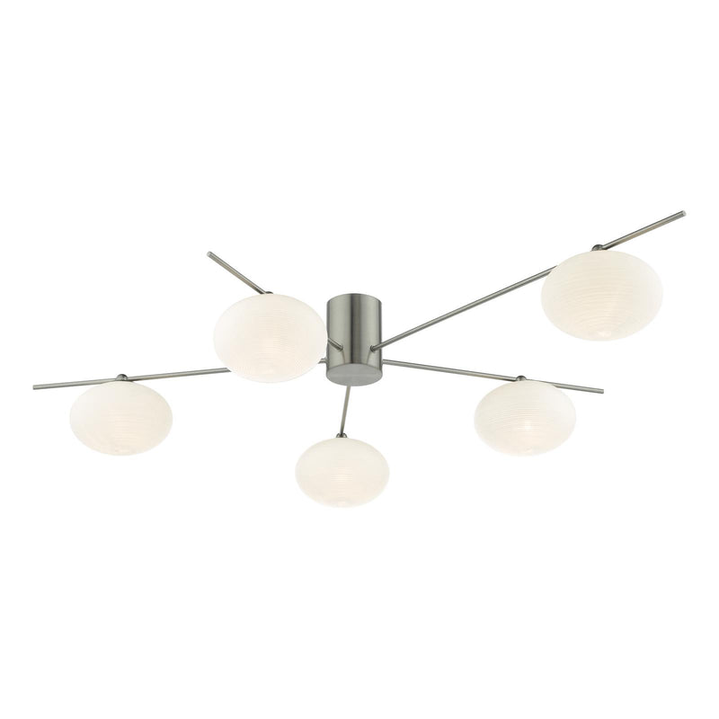 Dar Lighting Jasper 5 Light Semi Flush Satin Nickel • JAS5446