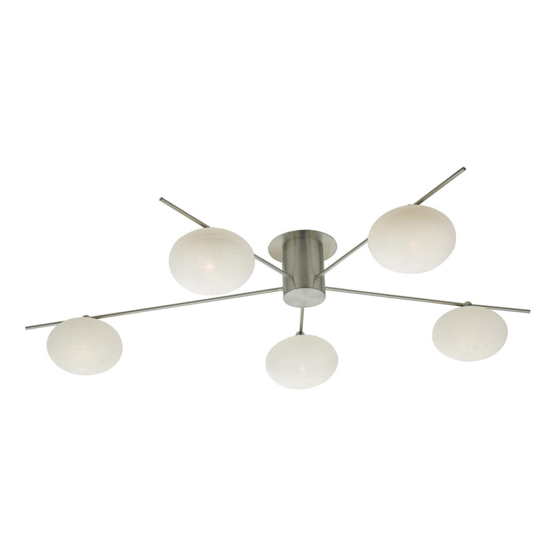 Dar Lighting Jasper 5 Light Semi Flush Satin Nickel • JAS5446