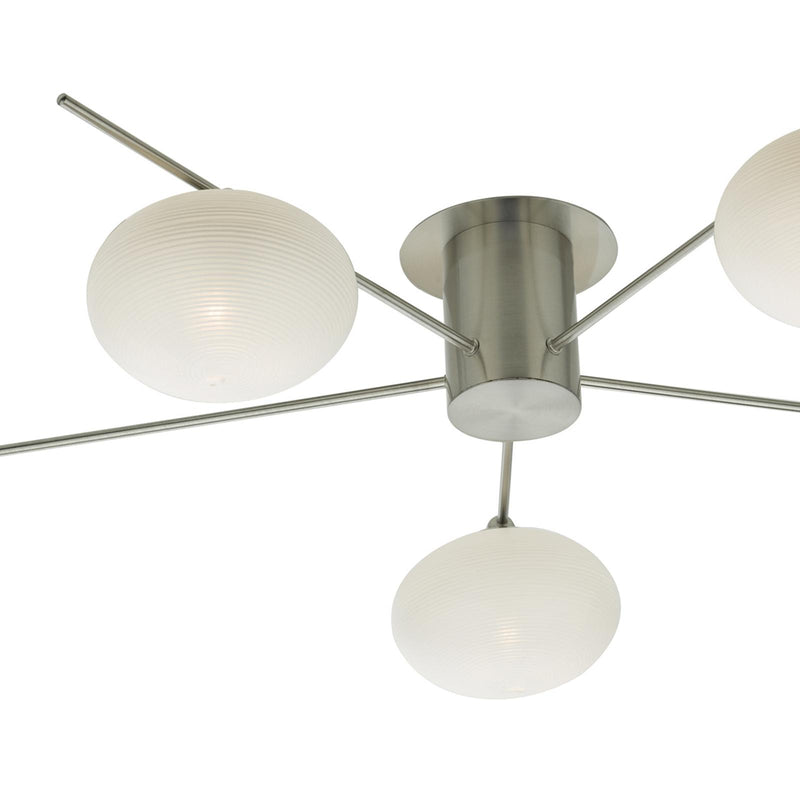 Dar Lighting Jasper 5 Light Semi Flush Satin Nickel • JAS5446