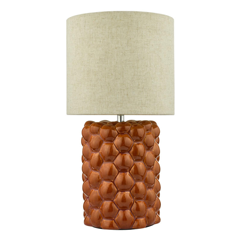 Dar Lighting Jayden Table Lamp Orange Glaze With Shade • JAY4211