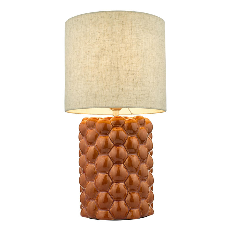 Dar Lighting Jayden Table Lamp Orange Glaze With Shade • JAY4211