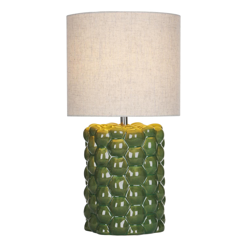 Dar Lighting Jayden Table Lamp Green Reactive Glaze With Shade • JAY4224