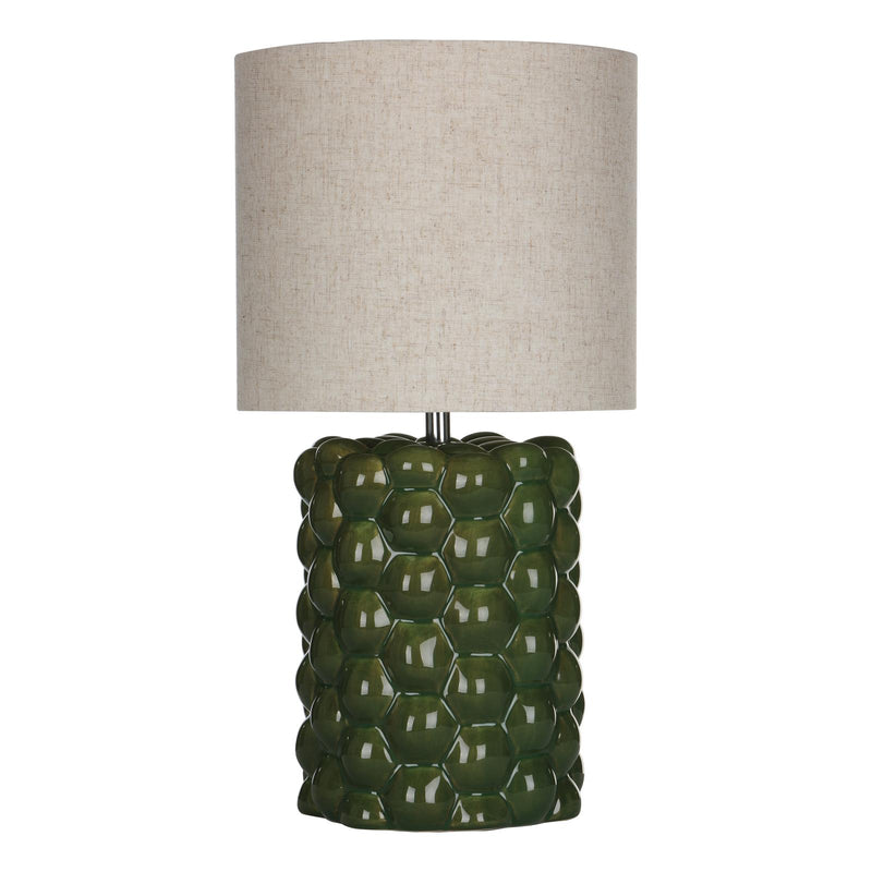 Dar Lighting Jayden Table Lamp Green Reactive Glaze With Shade • JAY4224