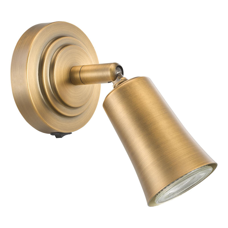 Dar Lighting Jedrek Single Spotlight Aged Brass • JED0742
