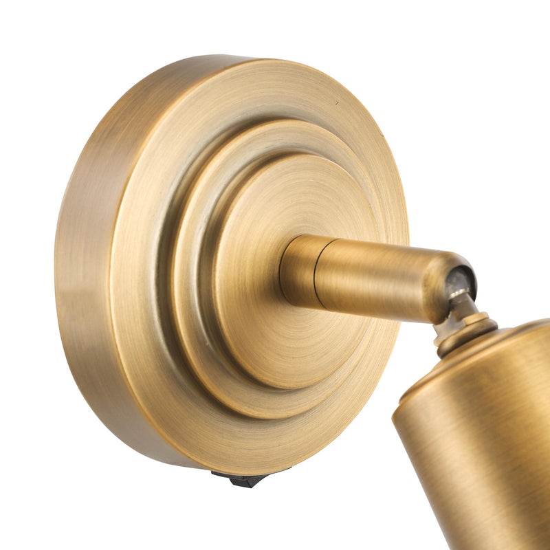 Dar Lighting Jedrek Single Spotlight Aged Brass • JED0742