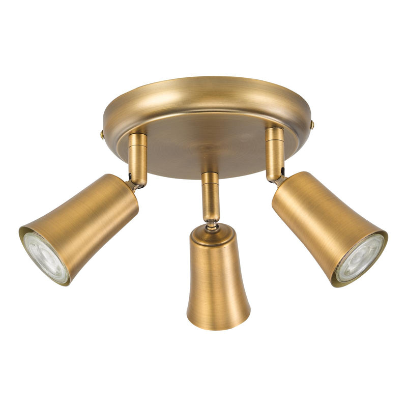 Dar Lighting Jedrek 3 Light Single Spotlight Aged Brass • JED7642