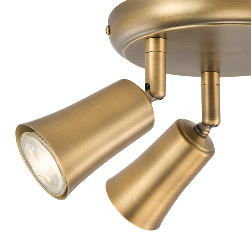 Dar Lighting Jedrek 3 Light Single Spotlight Aged Brass • JED7642