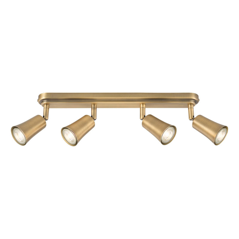 Dar Lighting Jedrek 4 Light Bar Spotlight Aged Brass • JED8442