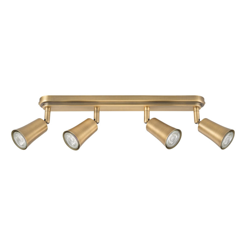 Dar Lighting Jedrek 4 Light Bar Spotlight Aged Brass • JED8442